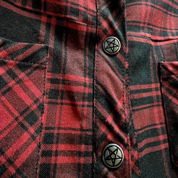 Killstar Red and Black Plaid Mini Dress - Picture 3 of 4